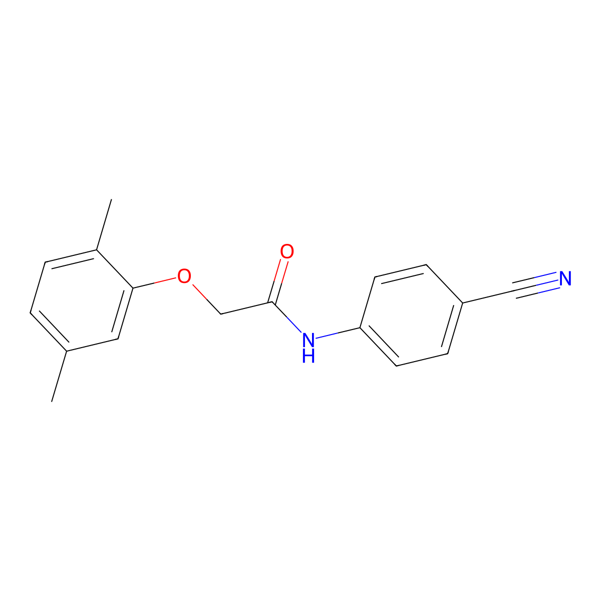 N-(4-cyanophenyl)-2-(2,5-dimethylphenoxy)acetamide molecular structure, CAS 443903-20-6