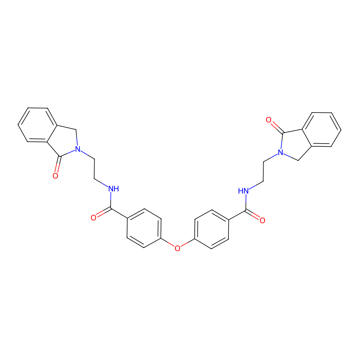 4,4'-Oxybis(N-(2-(1,3-dihydro-1-oxo-2H-isoindol-2-yl)ethyl)benzamide) molecular structure, CAS 443903-64-8