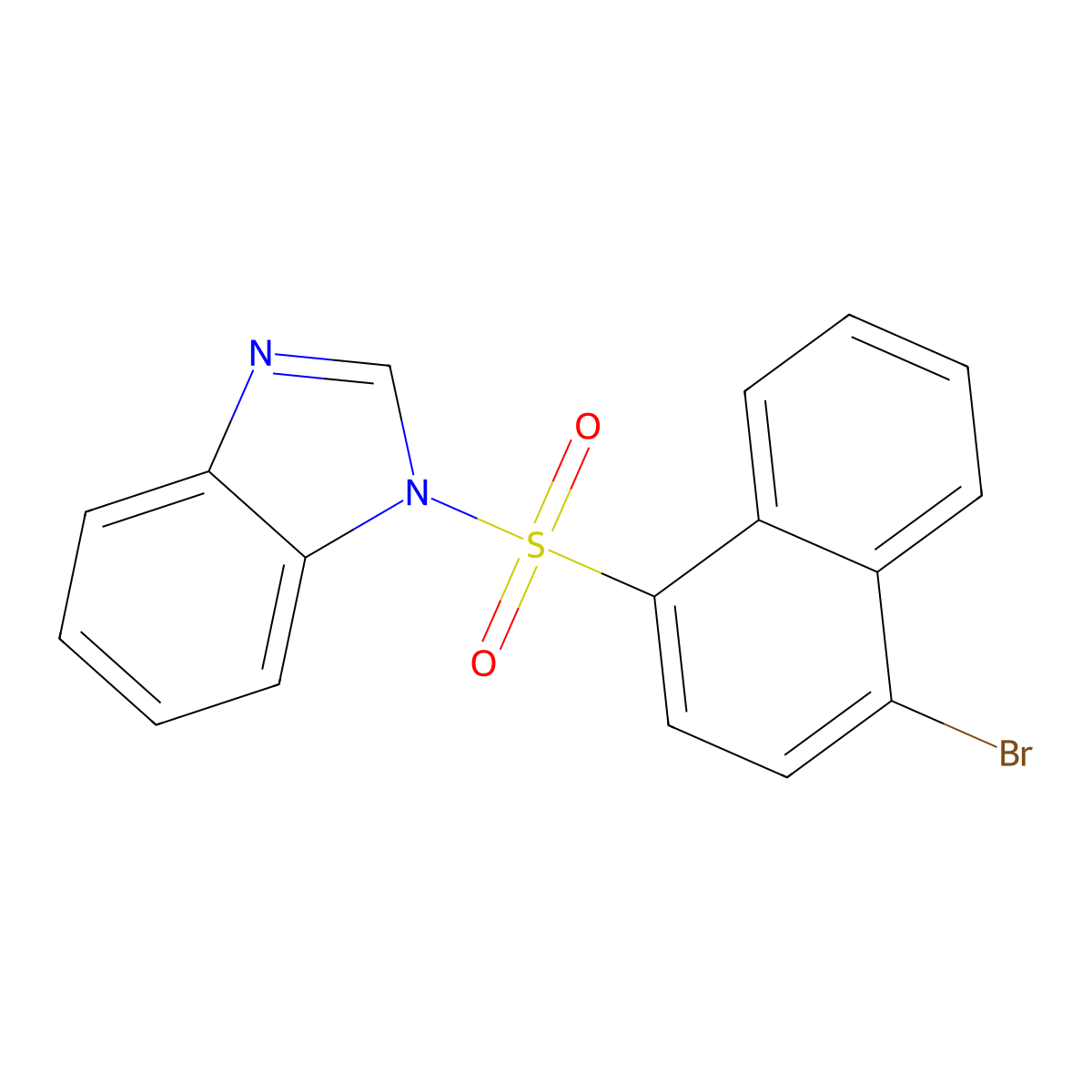 1-(4-Bromonaphthalen-1-yl)sulfonylbenzimidazole molecular structure, CAS 443904-30-1