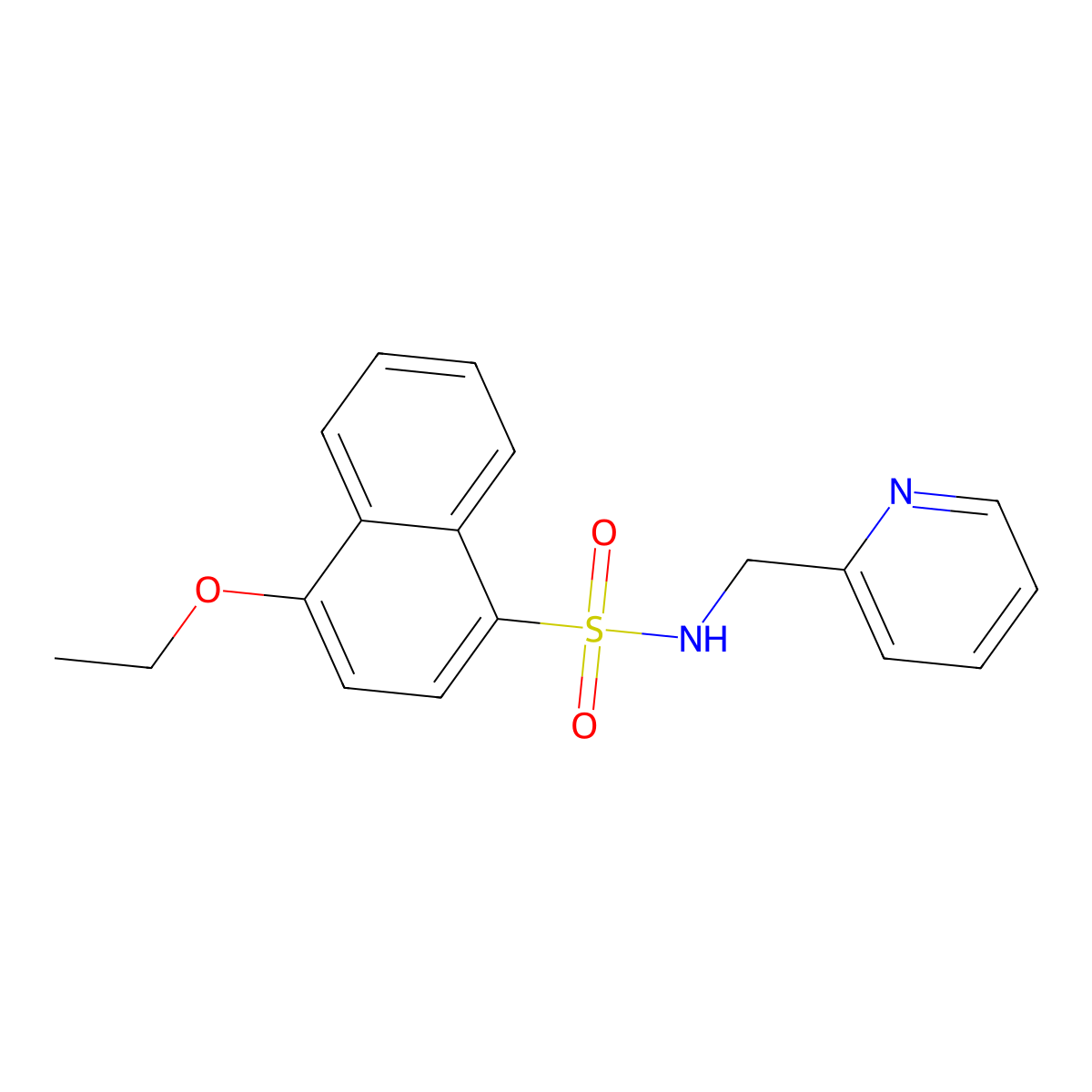 4-ethoxy-N-(pyridin-2-ylmethyl)naphthalene-1-sulfonamide molecular structure, CAS 443904-37-8