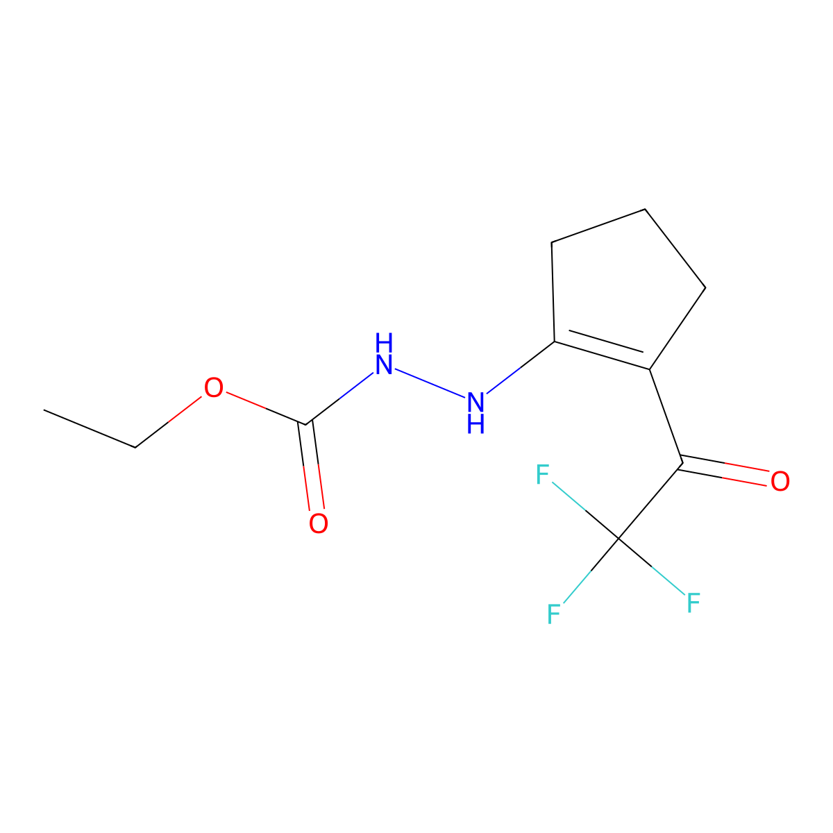Ethyl 2-[2-(trifluoroacetyl)cyclopent-1-en-1-yl]hydrazinecarboxylate molecular structure, CAS 443904-60-7