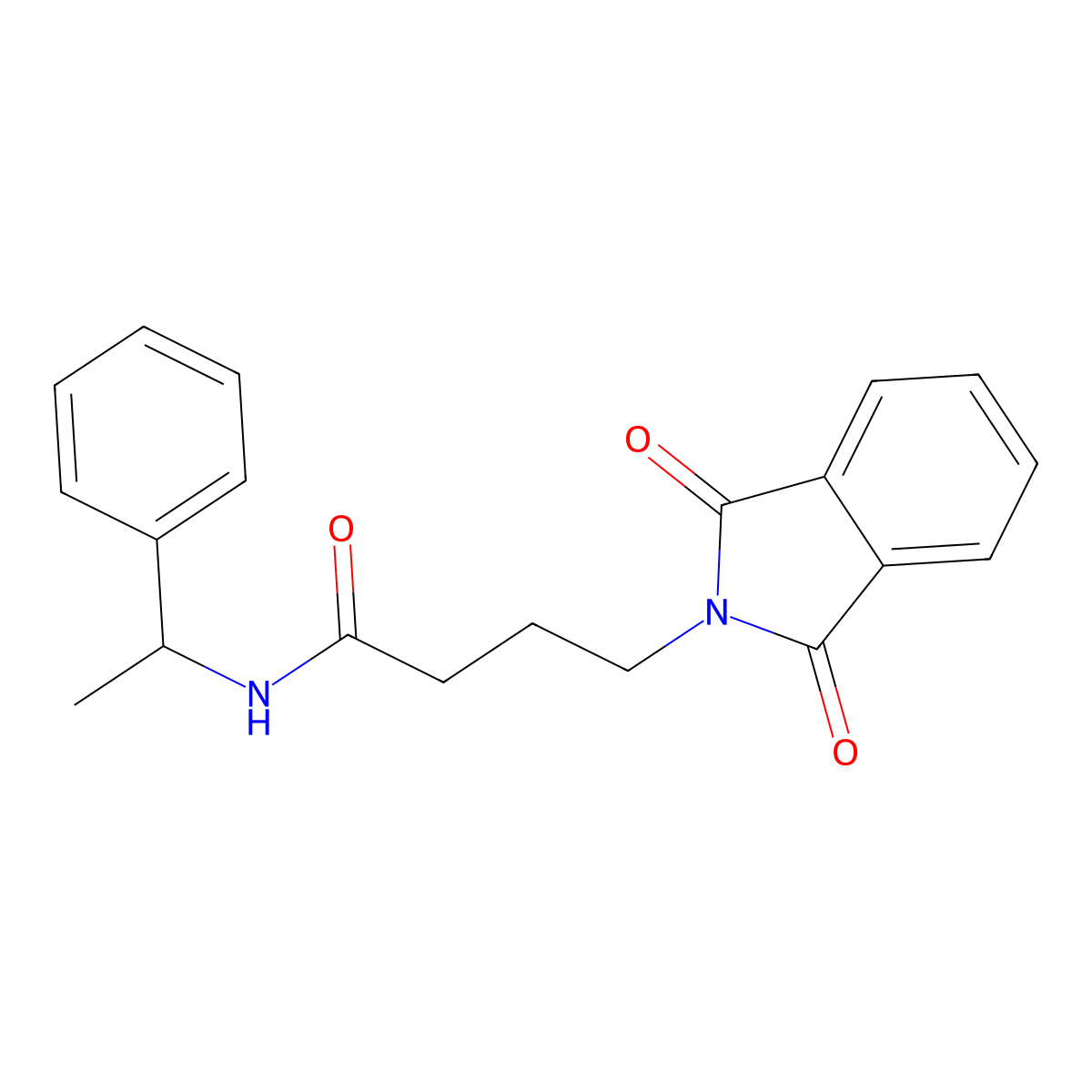 4-(1,3-dioxoisoindol-2-yl)-N-(1-phenylethyl)butanamide molecular structure, CAS 443905-00-8