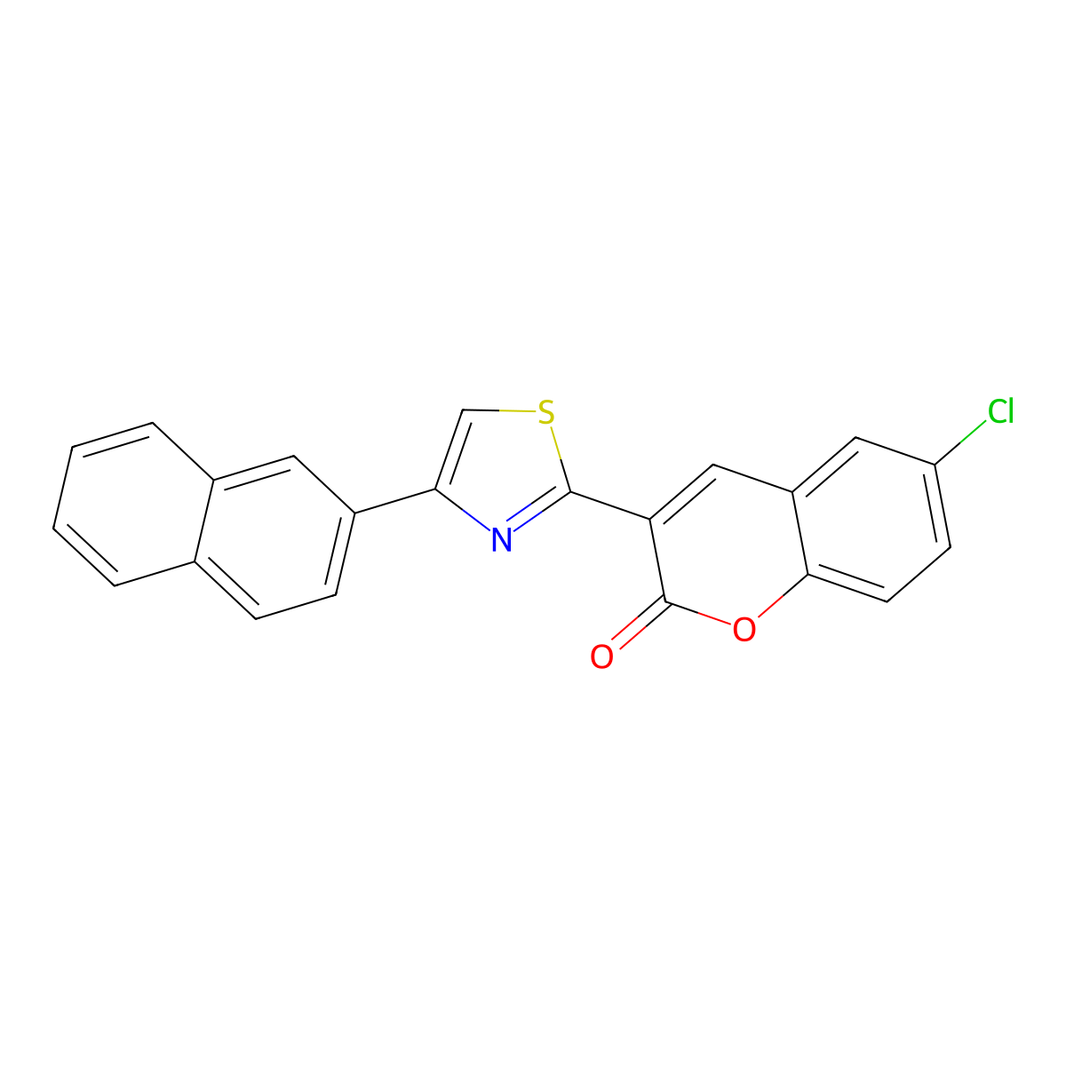 6-chloro-3-[4-(naphthalen-2-yl)-1,3-thiazol-2-yl]-2H-chromen-2-one molecular structure, CAS 443907-84-4
