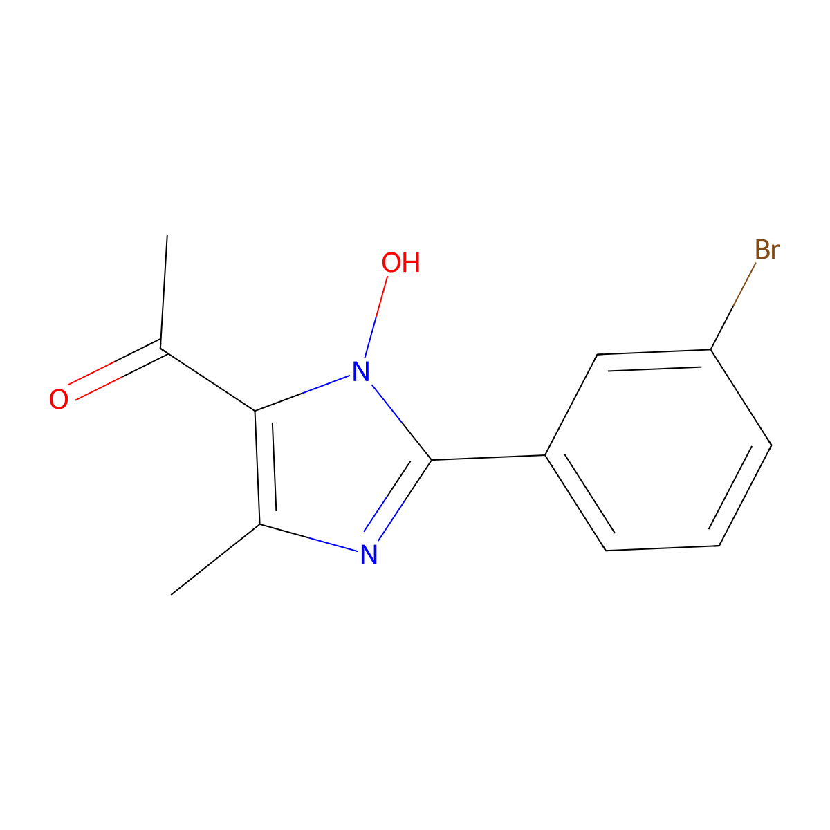 1-[2-(3-Bromophenyl)-3-hydroxy-5-methylimidazol-4-yl]ethanone molecular structure, CAS 443907-94-6