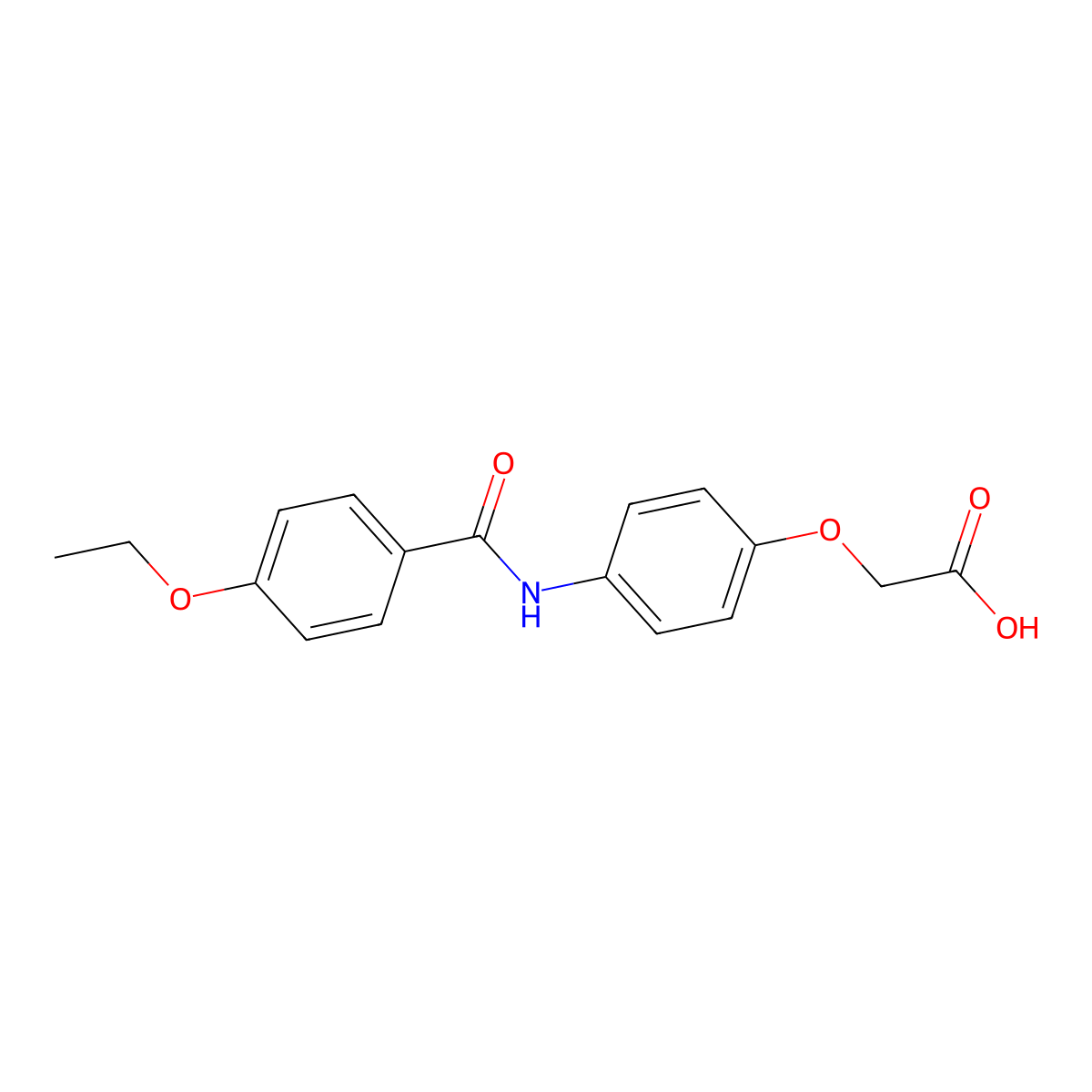(4-{[(4-Ethoxyphenyl)carbonyl]amino}phenoxy)acetic acid molecular structure, CAS 443909-04-4