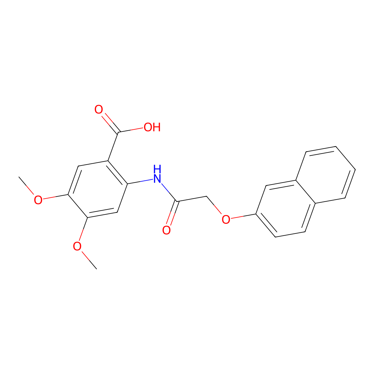 4,5-dimethoxy-2-[(2-naphthalen-2-yloxyacetyl)amino]benzoic Acid molecular structure, CAS 443909-56-6
