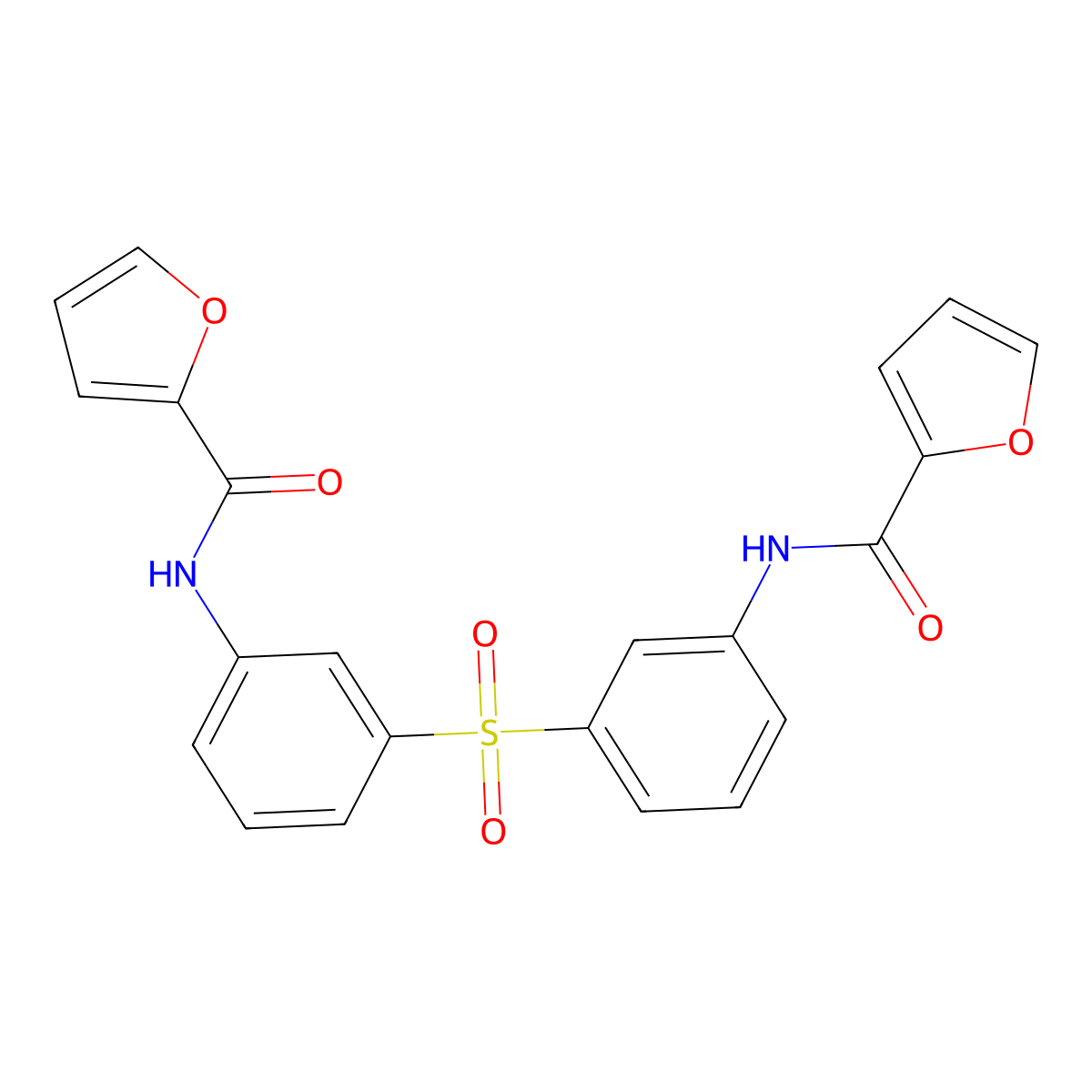 N-[3-[3-(furan-2-carbonylamino)phenyl]sulfonylphenyl]furan-2-carboxamide molecular structure, CAS 443910-45-0