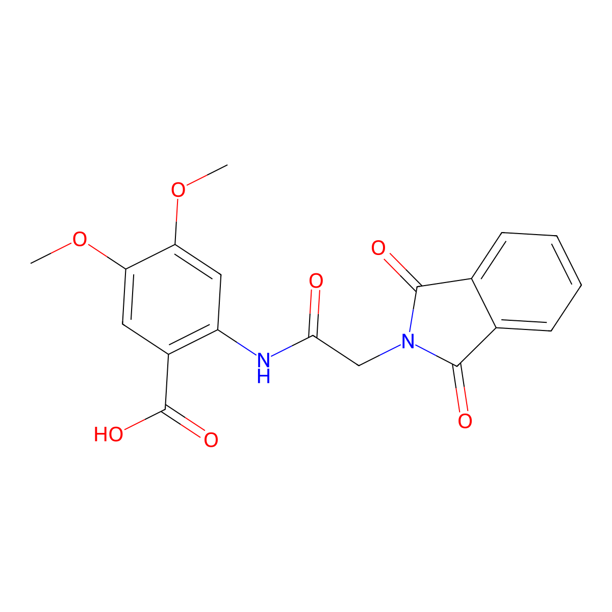 2-{[(1,3-dioxo-1,3-dihydro-2H-isoindol-2-yl)acetyl]amino}-4,5-dimethoxybenzoic acid molecular structure, CAS 443910-61-0
