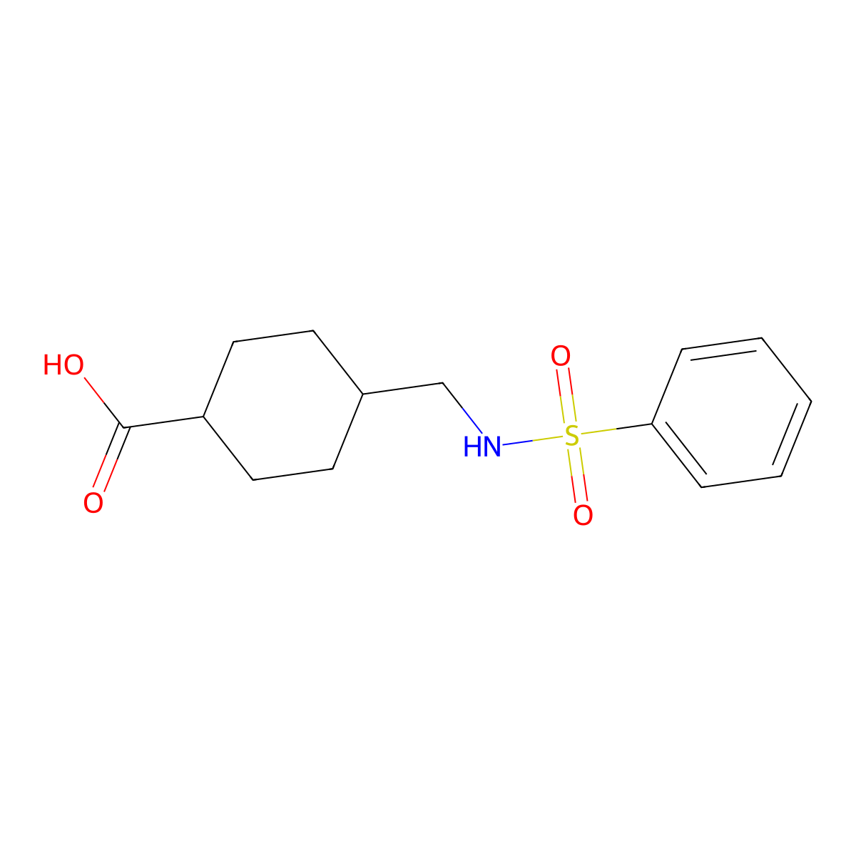 4-(((Phenylsulfonyl)amino)methyl)cyclohexanecarboxylic acid molecular structure, CAS 443913-38-0