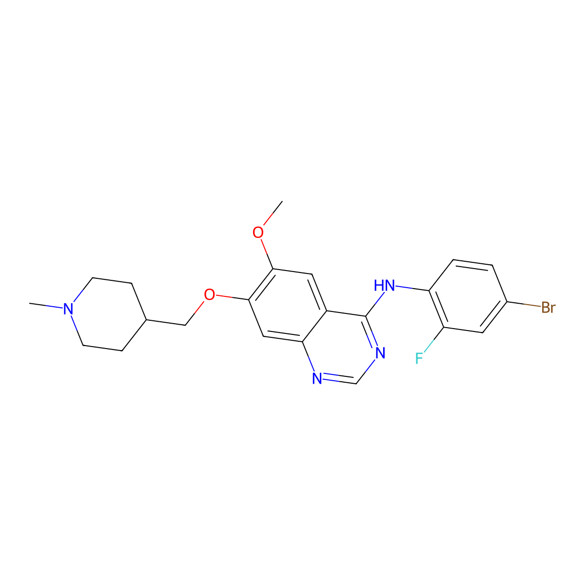 Vandetanib molecular structure, CAS 443913-73-3