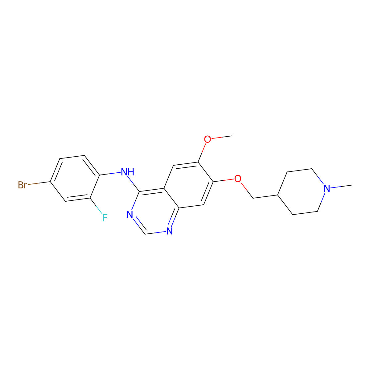 Vandetanib molecular structure, CAS 443913-73-3