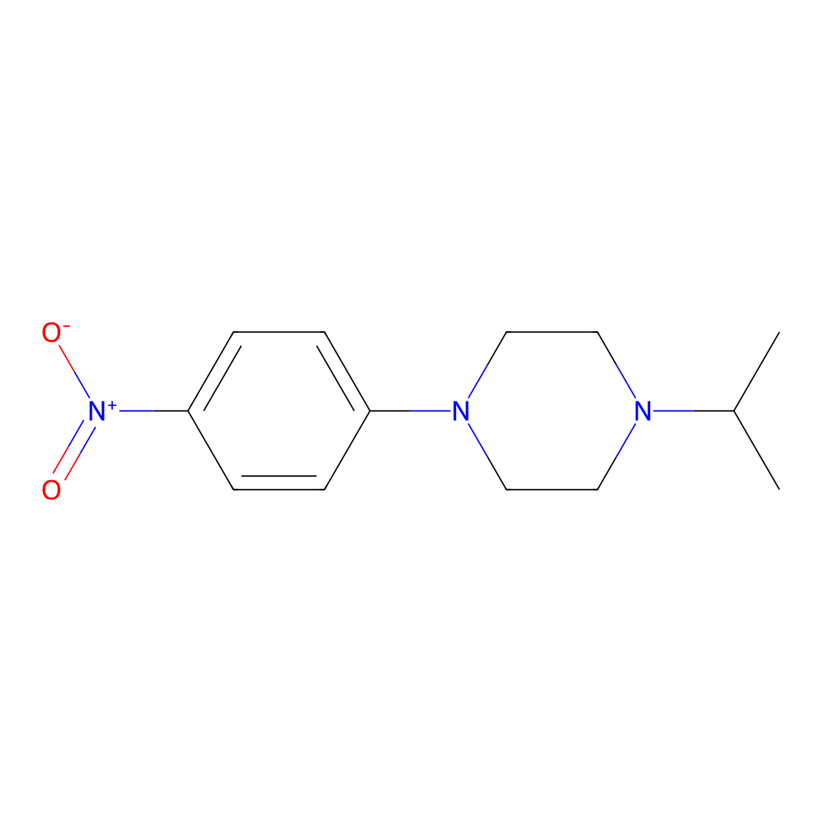 1-Isopropyl-4-(4-nitrophenyl)piperazine molecular structure, CAS 443914-85-0