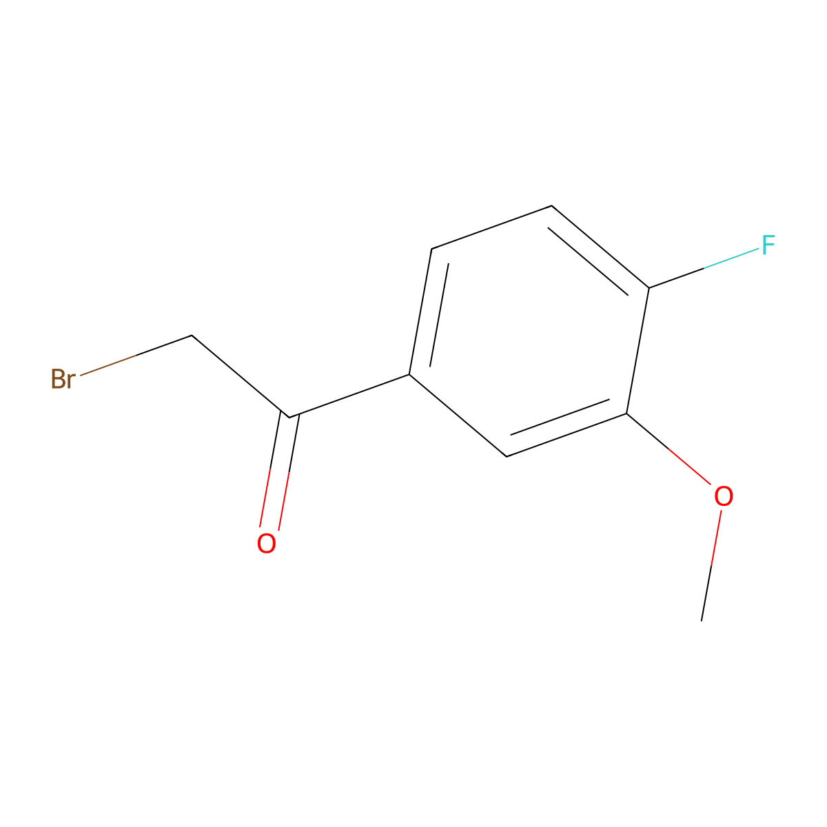 2-Bromo-1-(4-fluoro-3-methoxyphenyl)ethanone molecular structure, CAS 443914-95-2