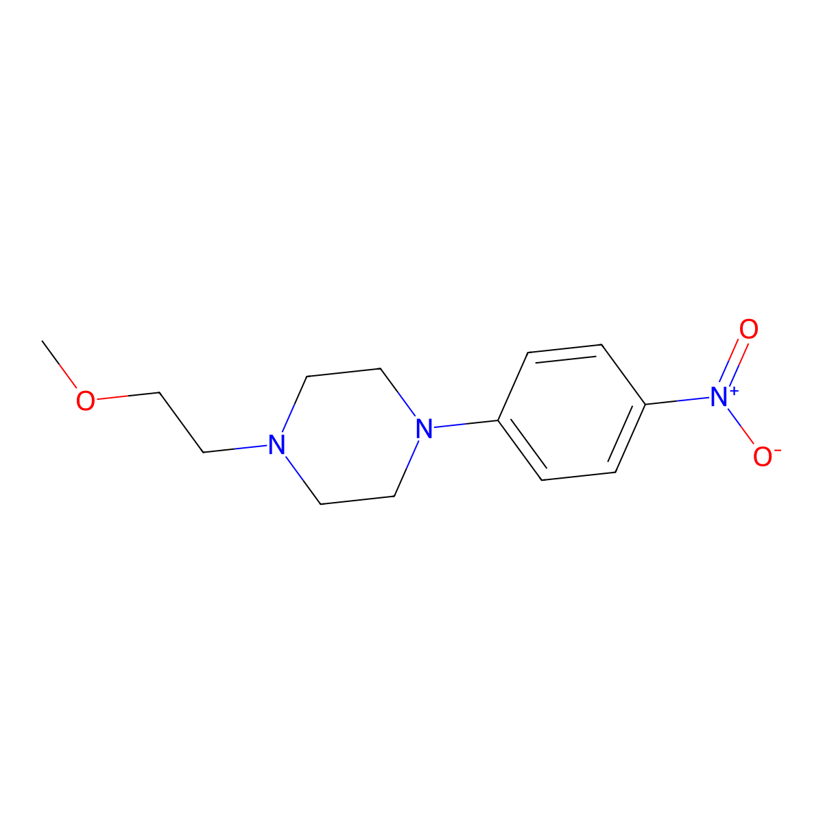 1-(2-Methoxyethyl)-4-(4-nitrophenyl)piperazine molecular structure, CAS 443915-48-8