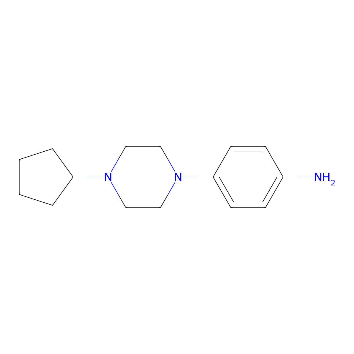4-(4-Cyclopentylpiperazin-1-yl)aniline molecular structure, CAS 443915-55-7