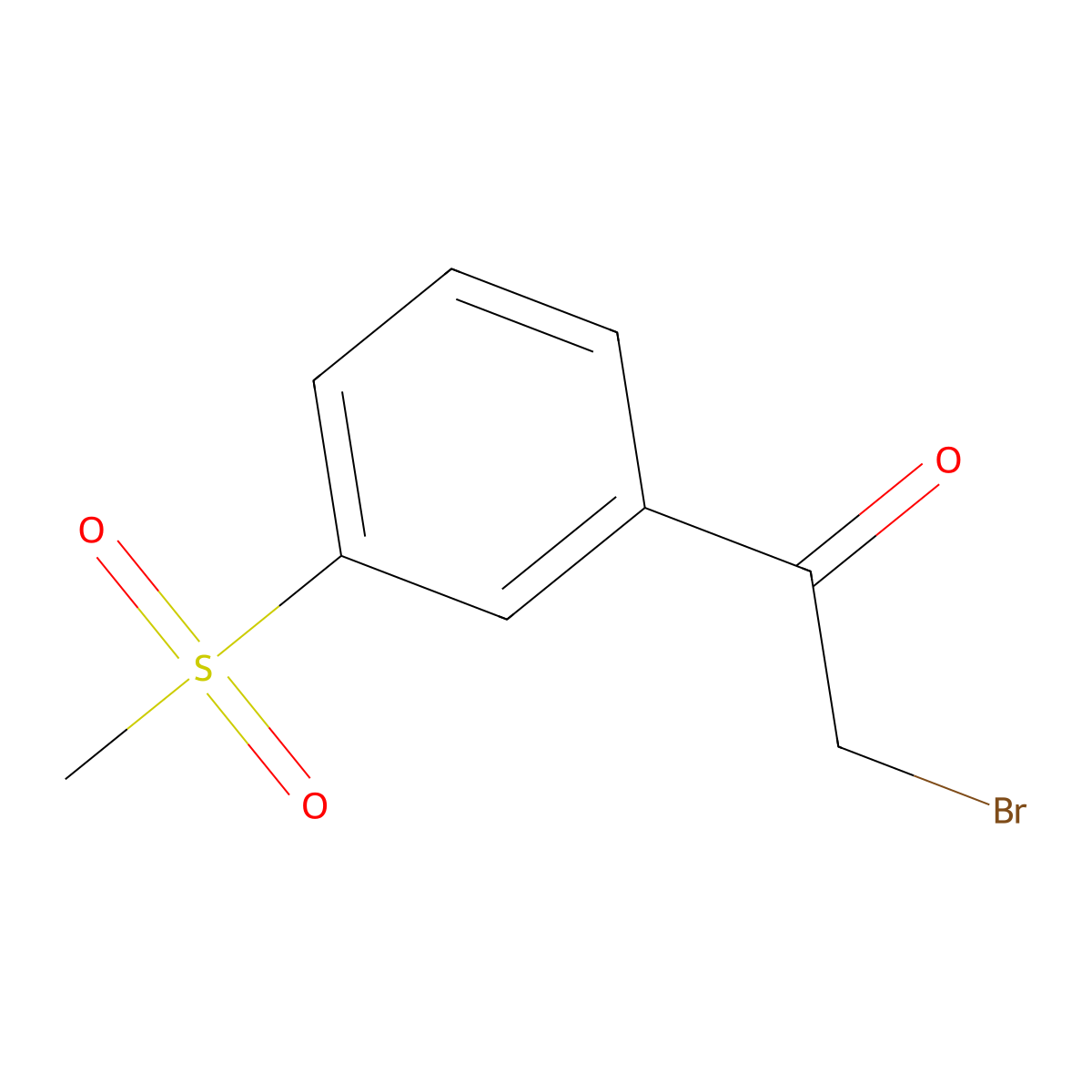 2-Bromo-1-(3-methanesulfonylphenyl)ethan-1-one molecular structure, CAS 443915-58-0