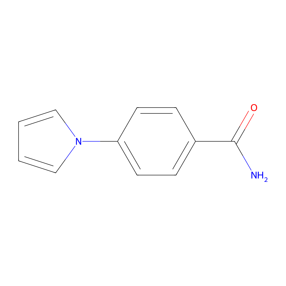 4-(1H-pyrrol-1-yl)benzamide molecular structure, CAS 443917-60-0