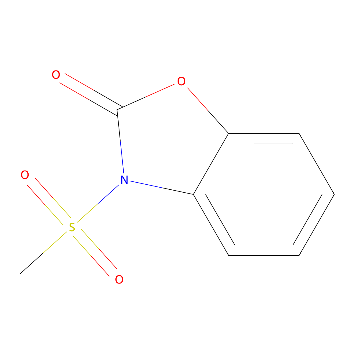 3-(methylsulfonyl)-1,3-benzoxazol-2(3H)-one molecular structure, CAS 443917-67-7