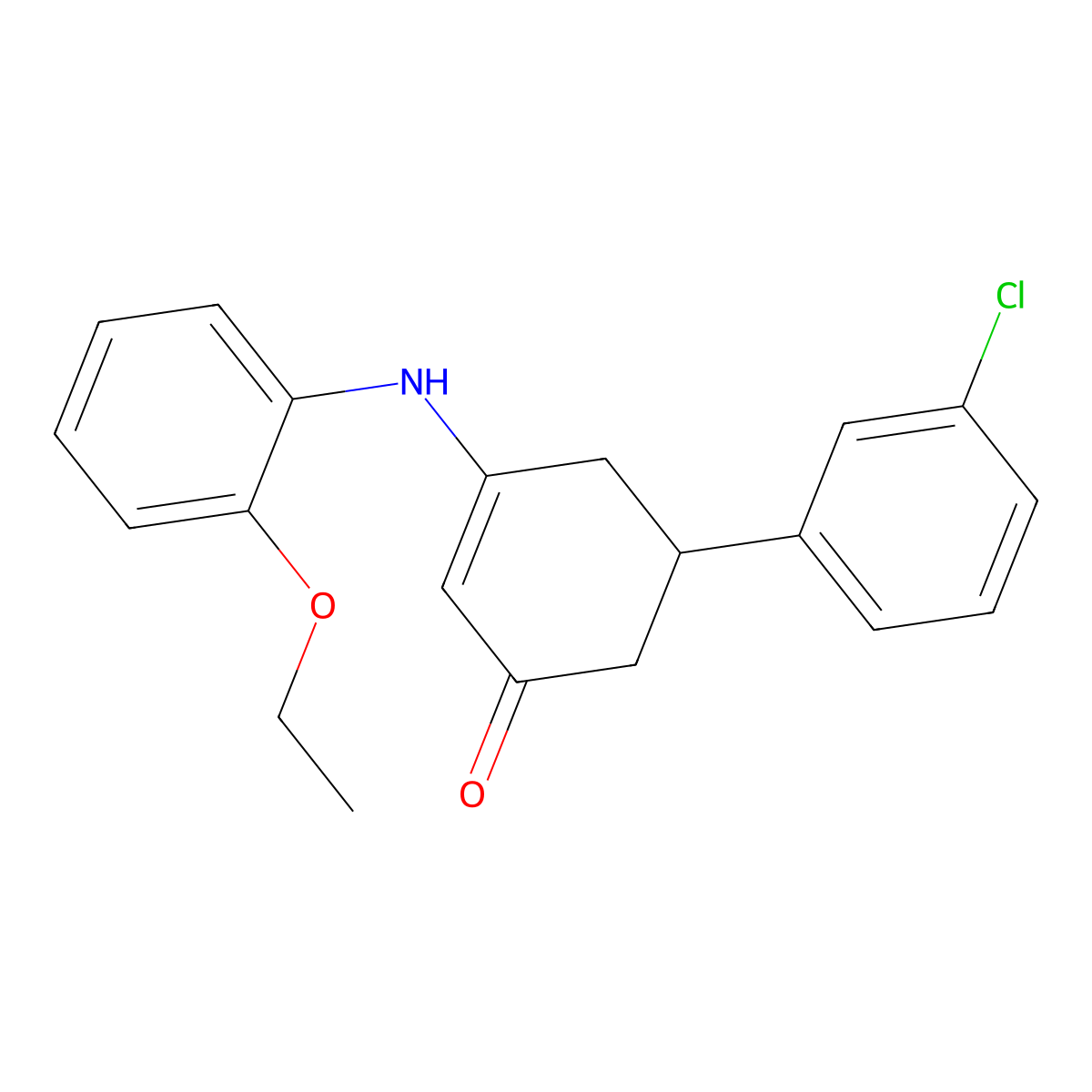 5-(3-Chlorophenyl)-3-[(2-ethoxyphenyl)amino]cyclohex-2-en-1-one molecular structure, CAS 443917-86-0
