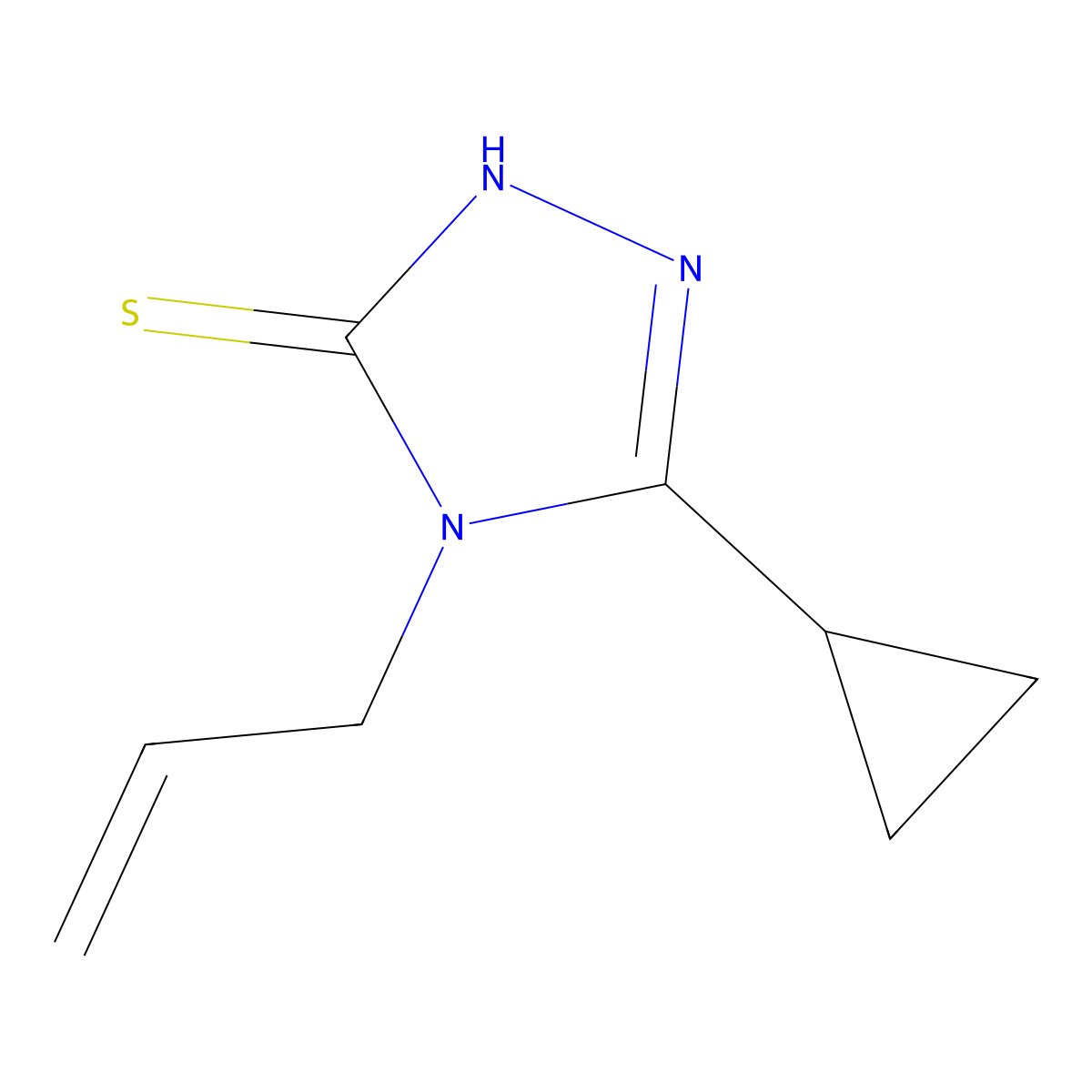 4-allyl-5-cyclopropyl-4H-1,2,4-triazole-3-thiol molecular structure, CAS 443917-88-2