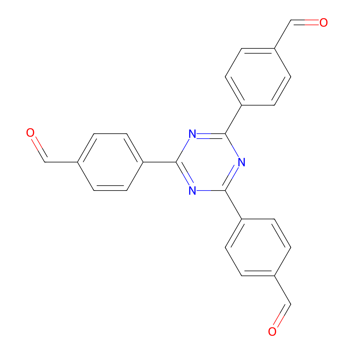 4,4',4''-(1,3,5-Triazine-2,4,6-triyl)tris(benzaldehyde) molecular structure, CAS 443922-06-3