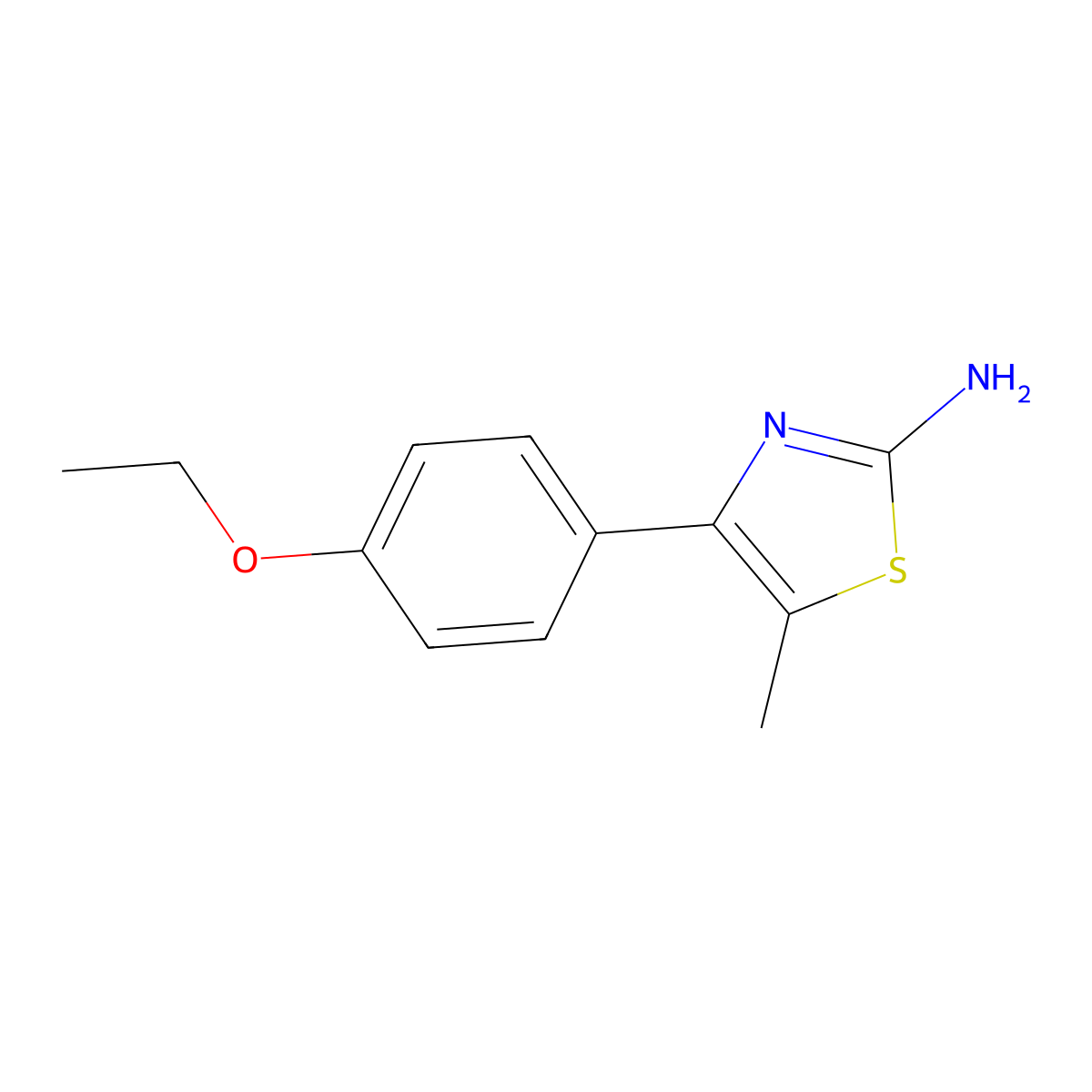 4-(4-Ethoxyphenyl)-5-methyl-1,3-thiazol-2-amine molecular structure, CAS 443922-53-0