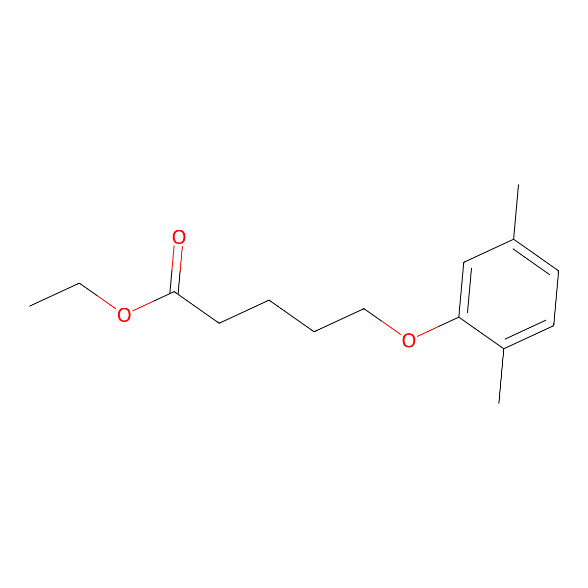 Ethyl 5-(2,5-dimethylphenoxy)pentanoate molecular structure, CAS 443924-70-7