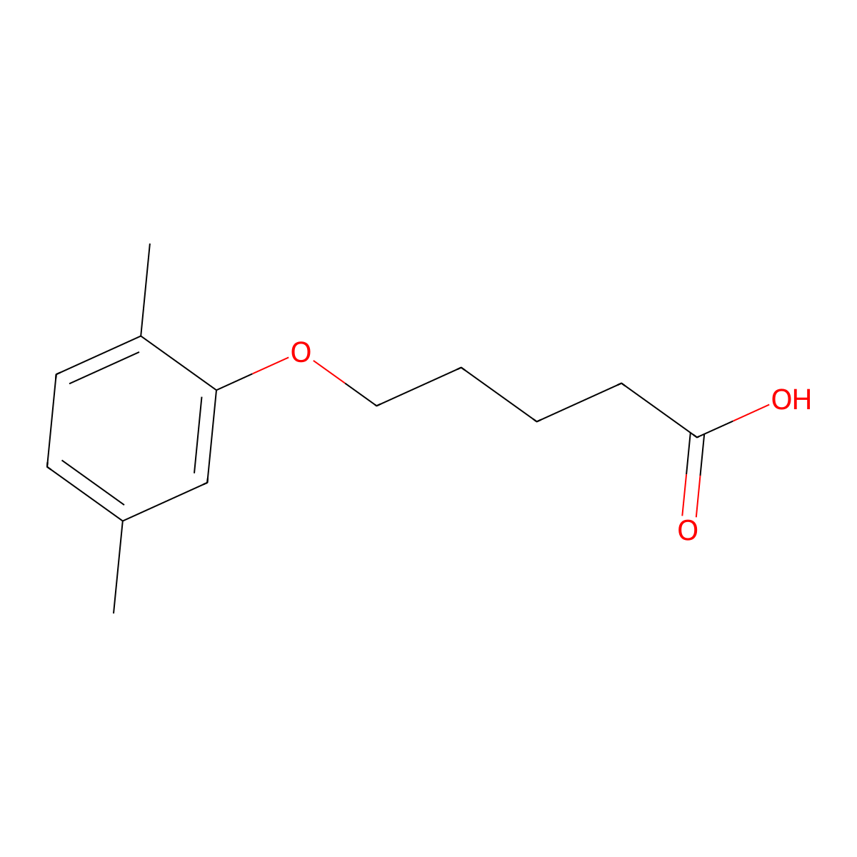 5-(2,5-Dimethylphenoxy)pentanoic acid molecular structure, CAS 443924-74-1