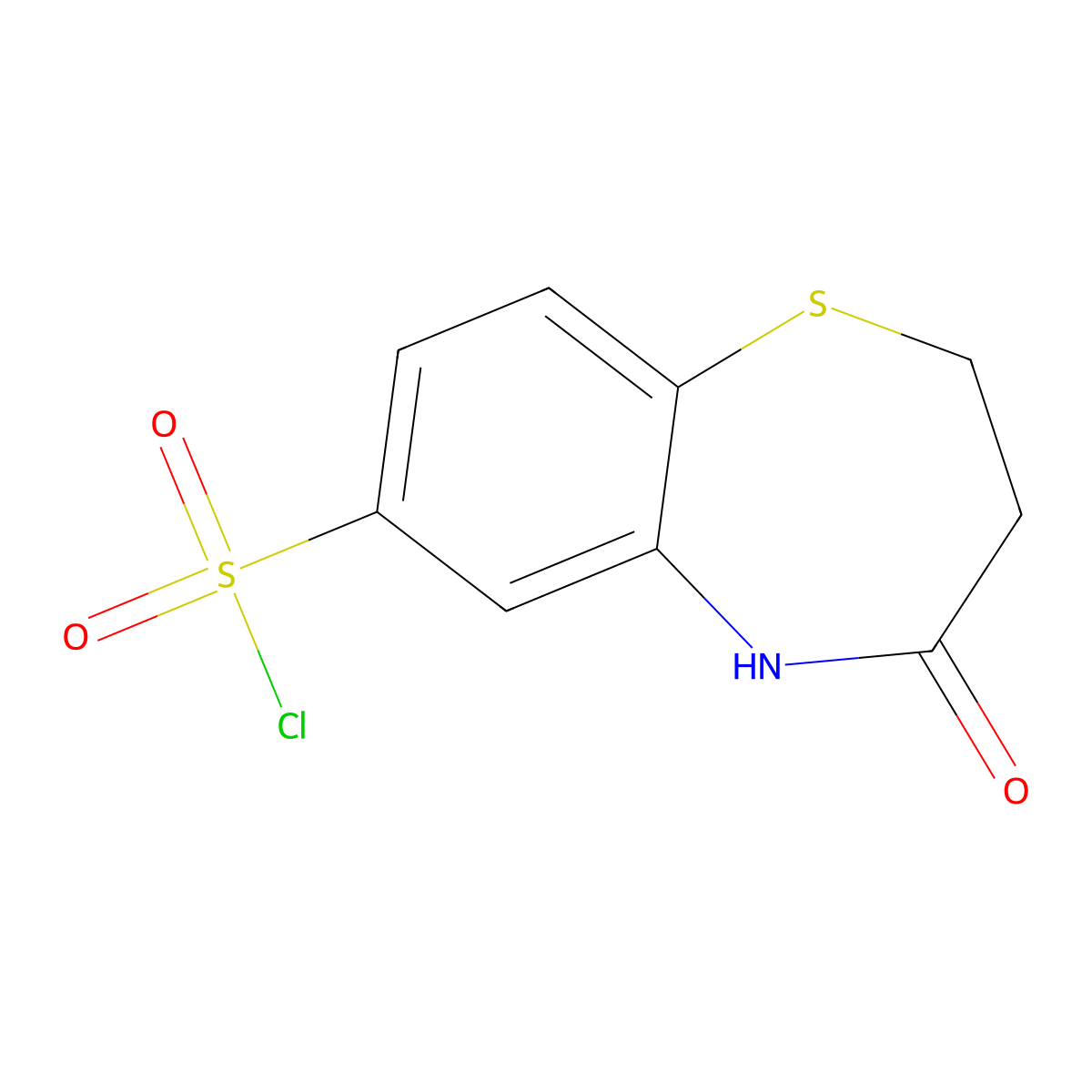 4-Oxo-2,3,4,5-tetrahydro-1,5-benzothiazepine-7-sulfonyl chloride molecular structure, CAS 443955-61-1