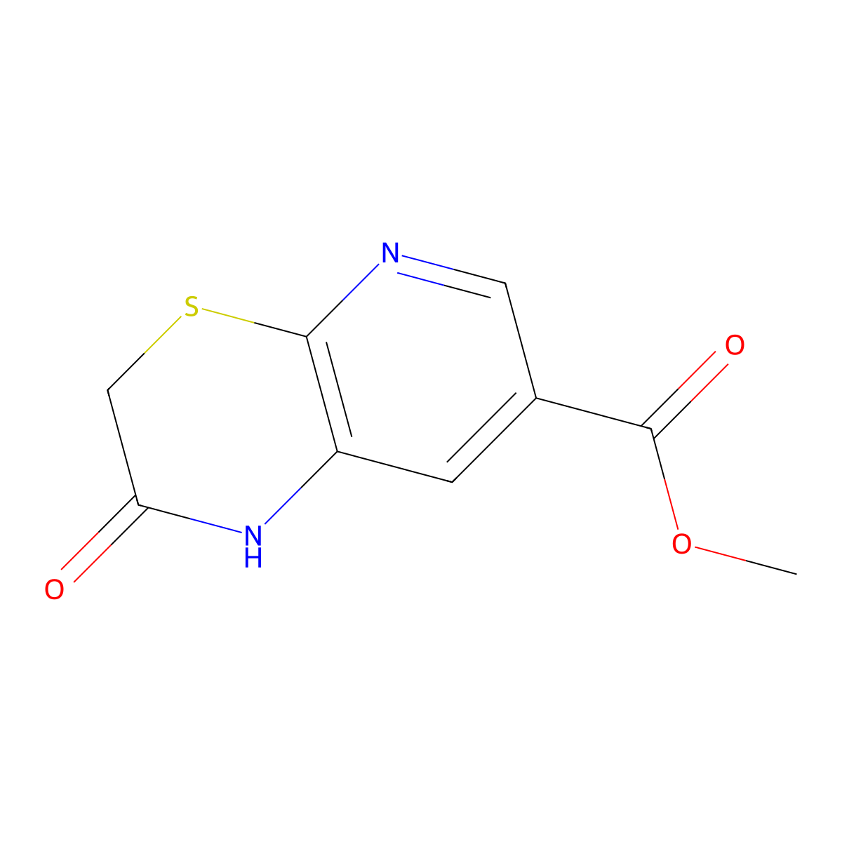 Methyl 2-oxo-2,3-dihydro-1h-pyrido[2,3-b][1,4]thiazine-7-carboxylate molecular structure, CAS 443955-71-3