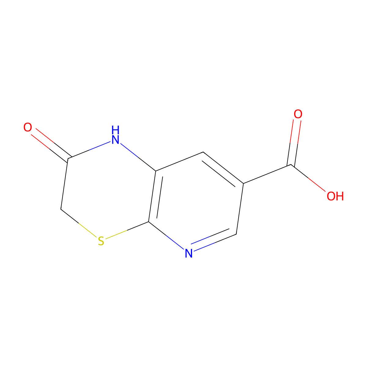 2-Oxo-2,3-dihydro-1H-pyrido[2,3-b][1,4]thiazine-7-carboxylic acid molecular structure, CAS 443955-72-4