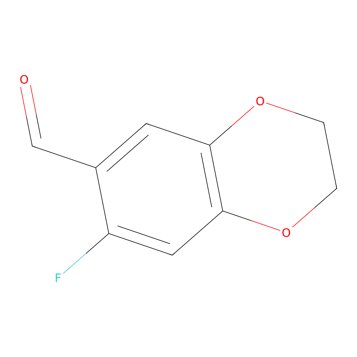 7-Fluoro-2,3-dihydrobenzo[b][1,4]dioxine-6-carbaldehyde molecular structure, CAS 443955-87-1