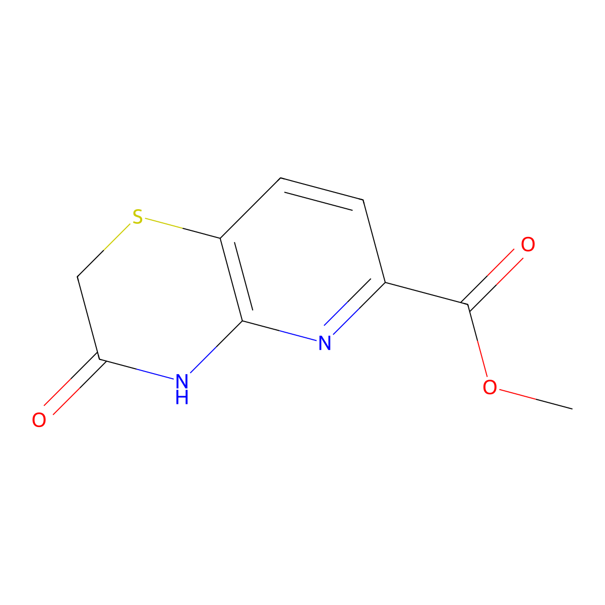 Methyl 3-oxo-3,4-dihydro-2H-pyrido[3,2-b][1,4]thiazine-6-carboxylate molecular structure, CAS 443956-13-6