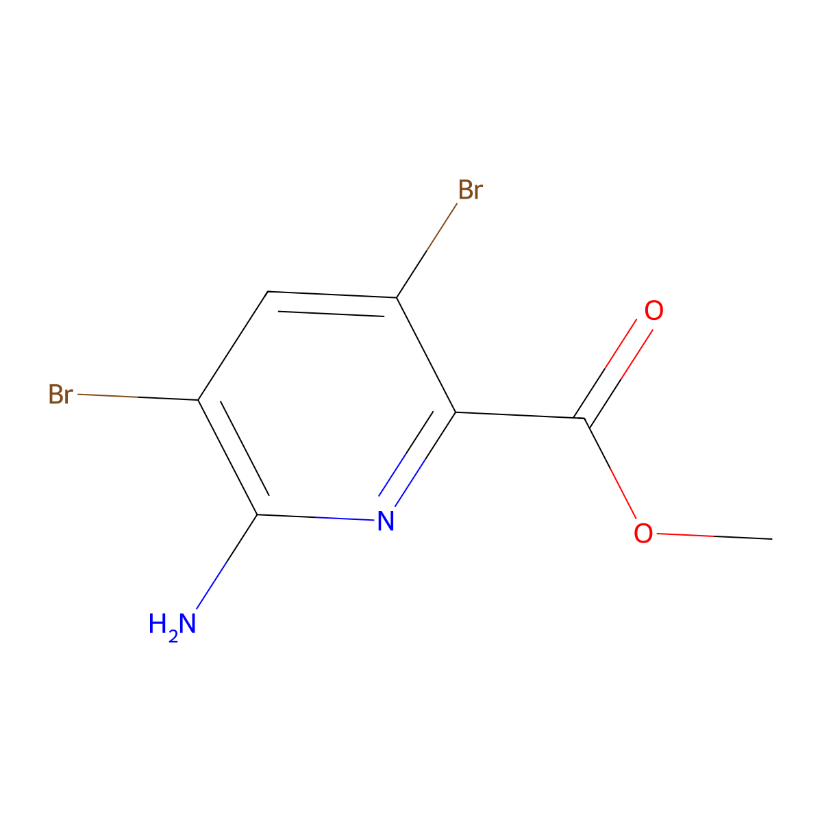 Methyl 6-amino-3,5-dibromopicolinate molecular structure, CAS 443956-21-6