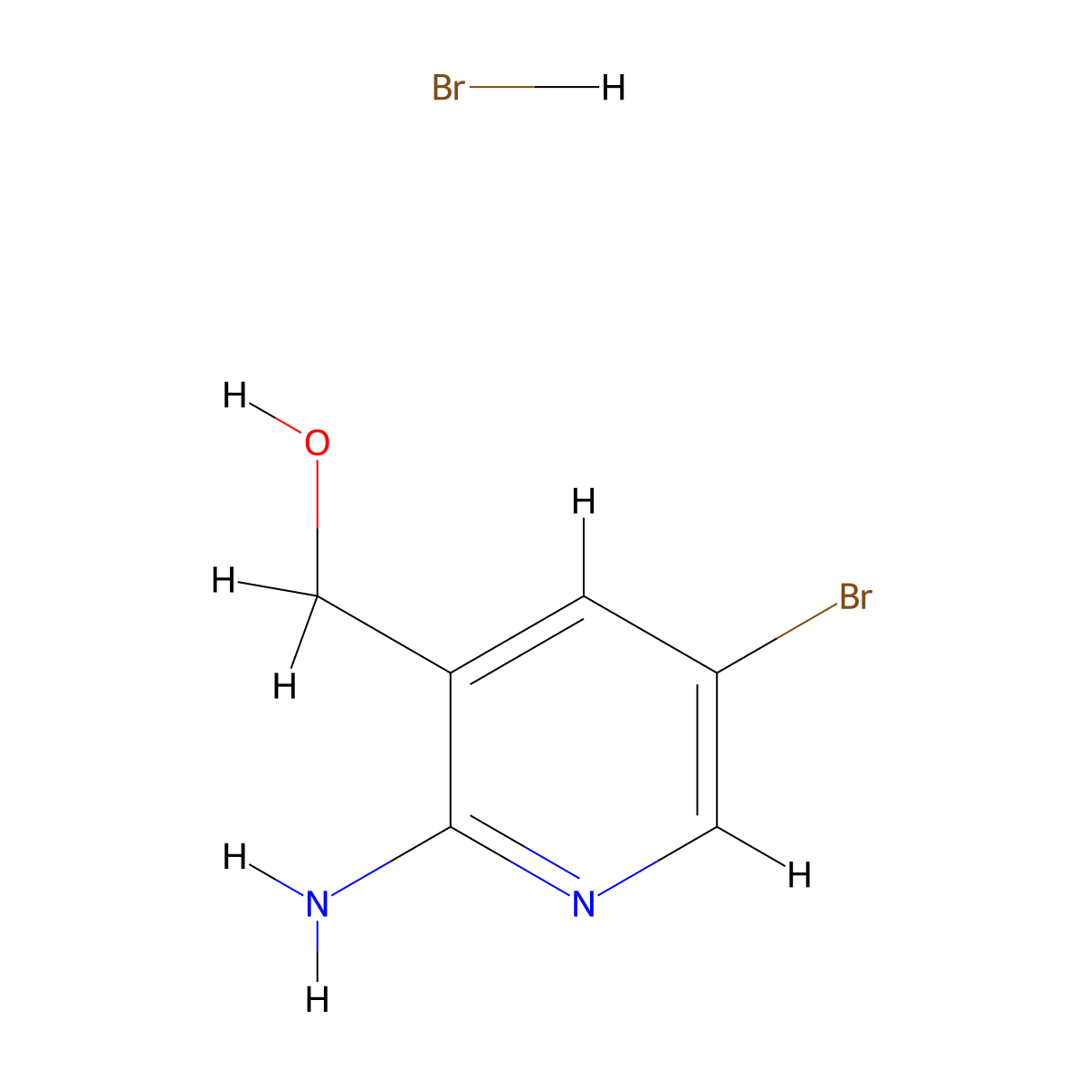 2-Amino-5-bromo-3-(hydroxymethyl)pyridine hydrobromide molecular structure, CAS 443956-55-6