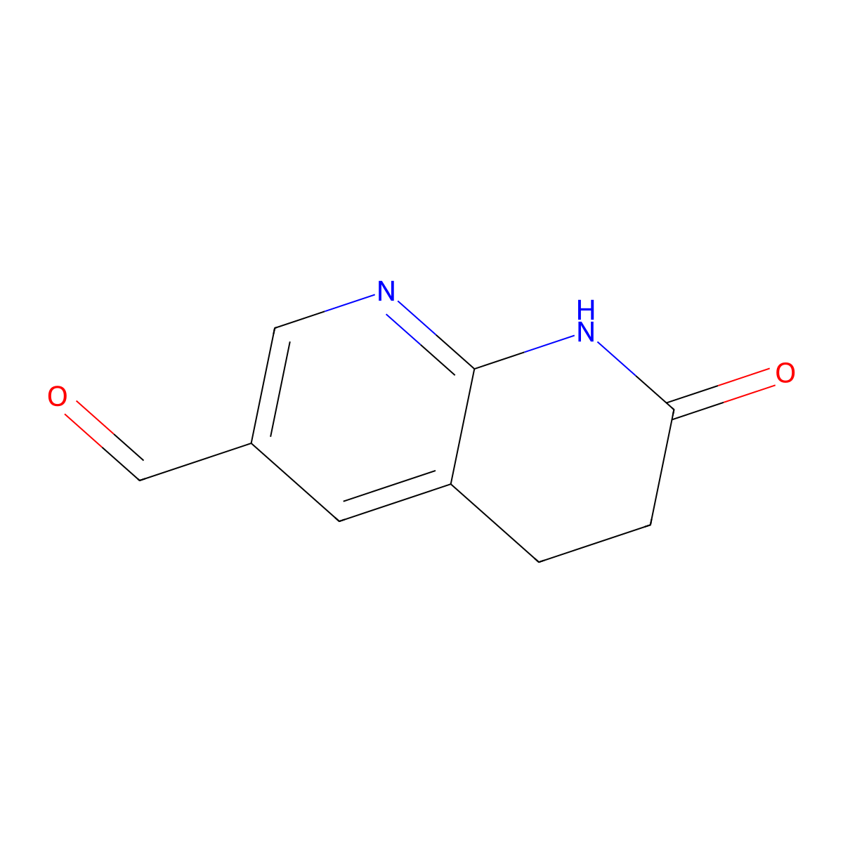 7-Oxo-5,6,7,8-tetrahydro-1,8-naphthyridine-3-carbaldehyde molecular structure, CAS 443956-57-8