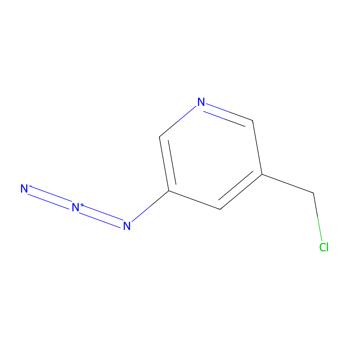 3-Azido-5-(chloromethyl)pyridine molecular structure, CAS 443964-36-1
