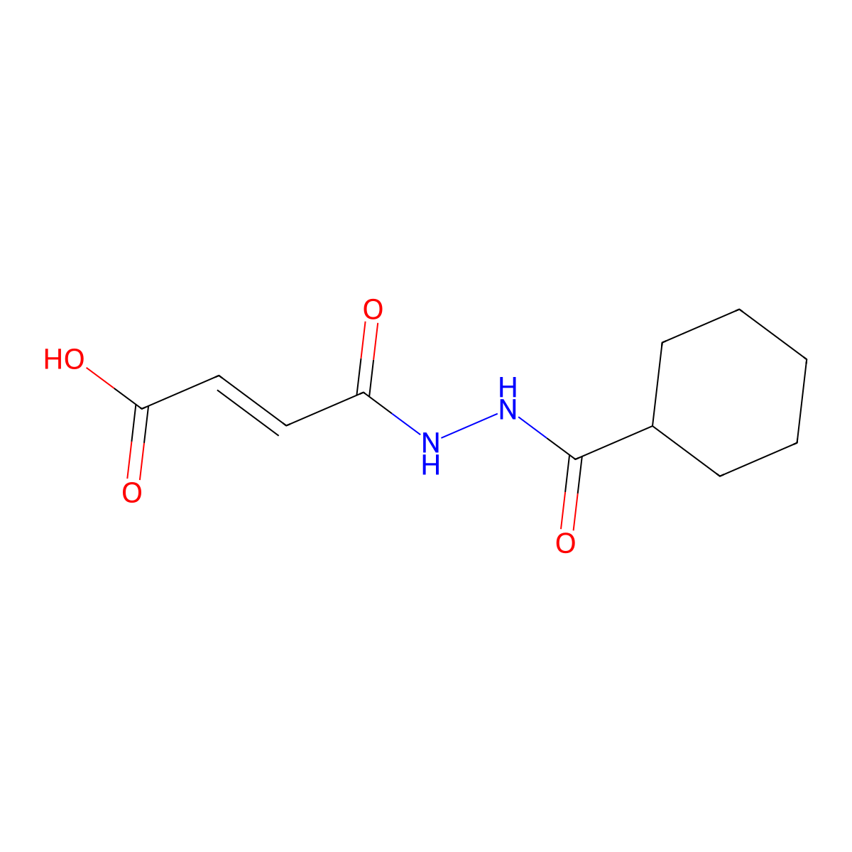 (E)-4-[2-(Cyclohexylcarbonyl)hydrazino]-4-oxo-2-butenoic acid molecular structure, CAS 443970-54-5