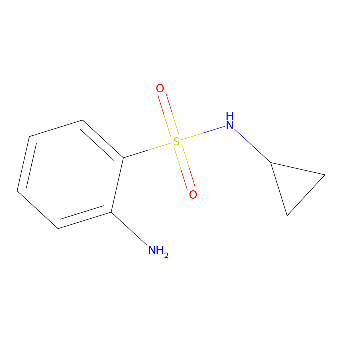 2-Amino-N-cyclopropylbenzenesulfonamide molecular structure, CAS 443987-16-4