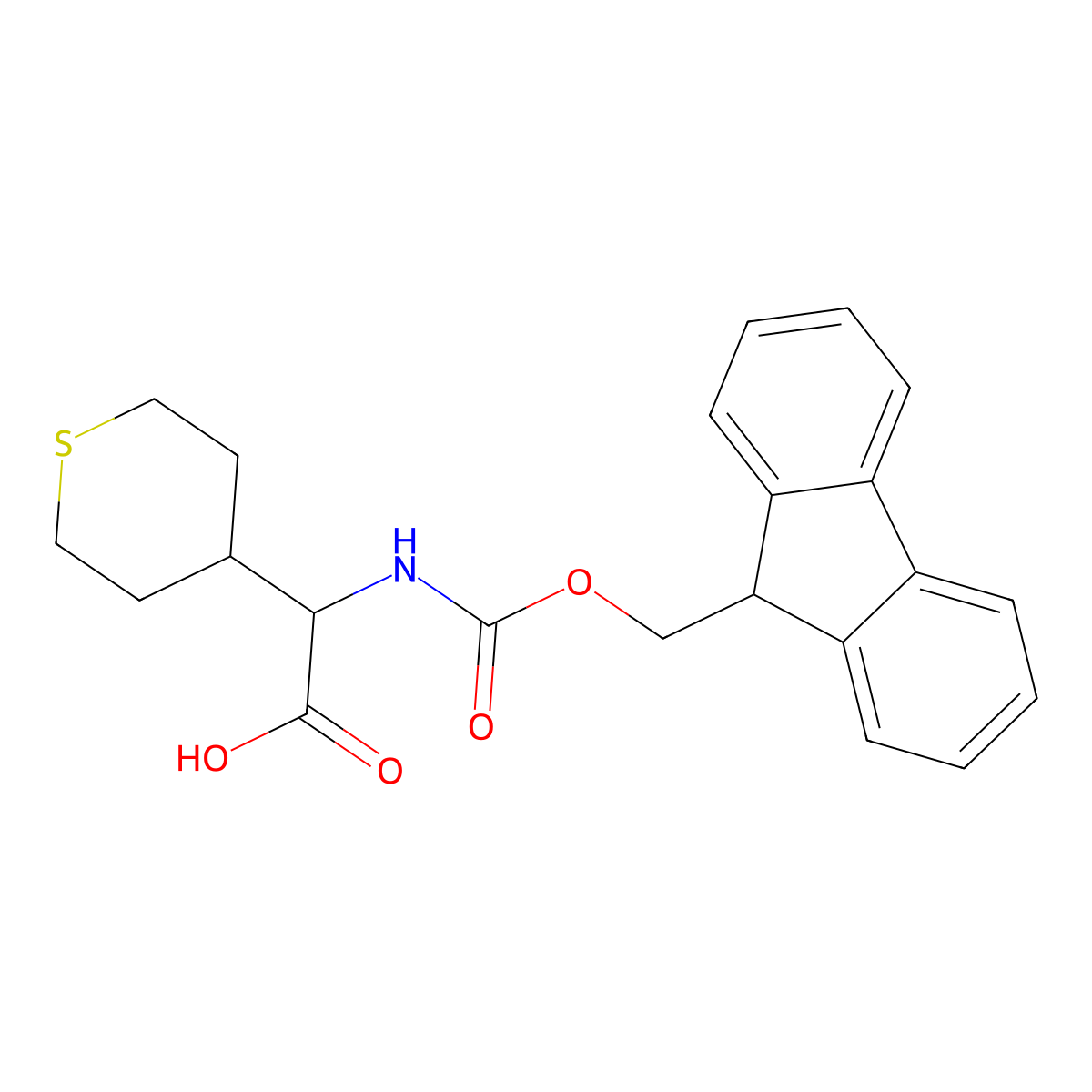 2-(Fmoc-amino)-2-(4-tetrahydrothiopyranyl)acetic acid molecular structure, CAS 443991-25-1