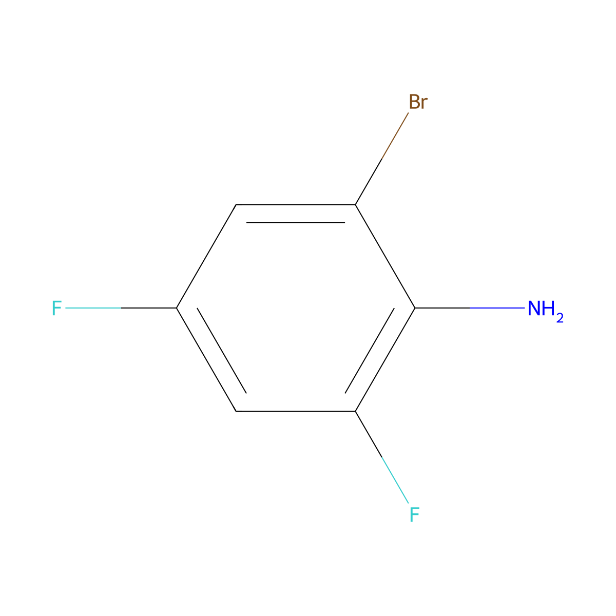 2-Bromo-4,6-Difluoroaniline molecular structure, CAS 444-14-4