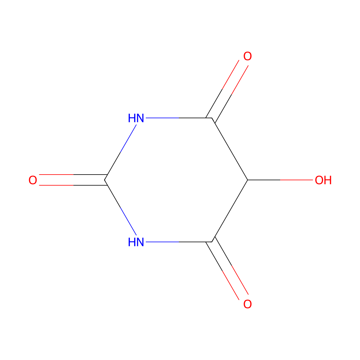 5-Hydroxy-2,4,6(1H,3H,5H)-pyrimidinetrione molecular structure, CAS 444-15-5