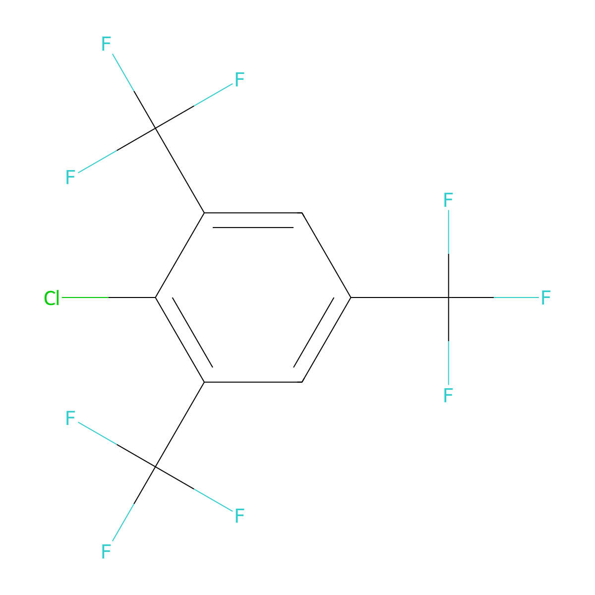 2-Chloro-1,3,5-tris(trifluoromethyl)benzene molecular structure, CAS 444-38-2