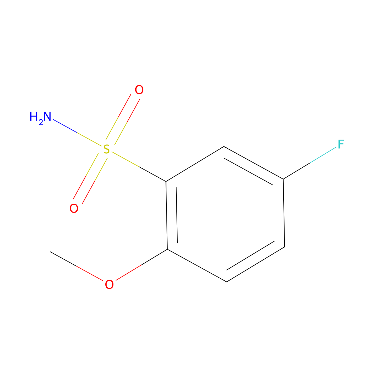 5-Fluoro-2-methoxybenzenesulfonamide molecular structure, CAS 444-54-2