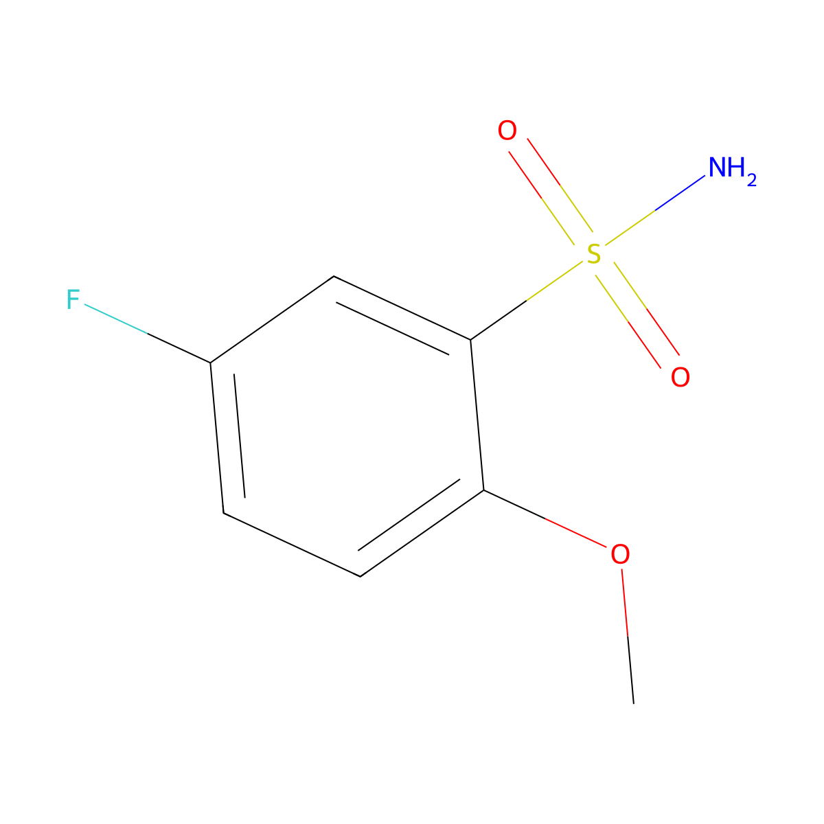 5-Fluoro-2-methoxybenzenesulfonamide molecular structure, CAS 444-54-2