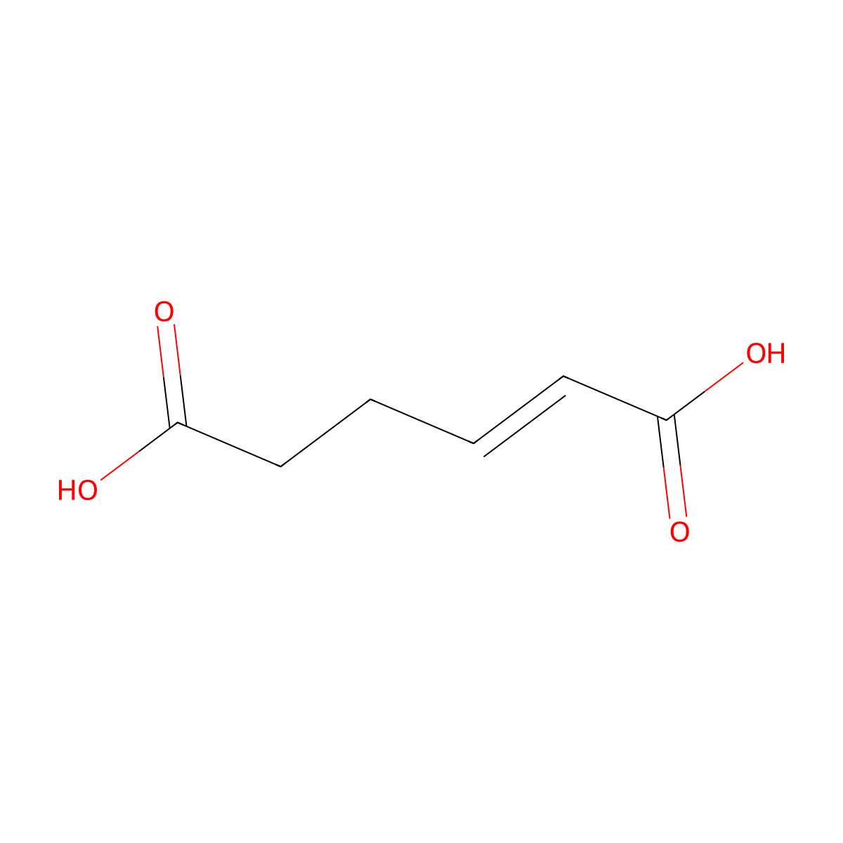 2-Hexenedioic acid molecular structure, CAS 4440-68-0
