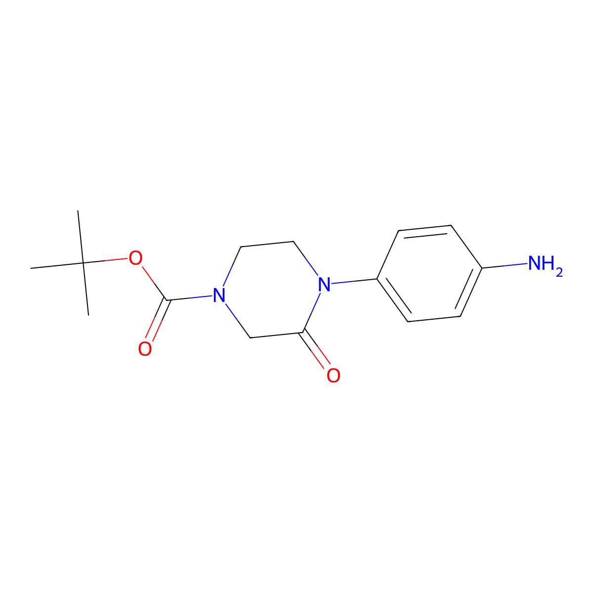 Tert-butyl 4-(4-aminophenyl)-3-oxopiperazine-1-carboxylate molecular structure, CAS 444002-56-6