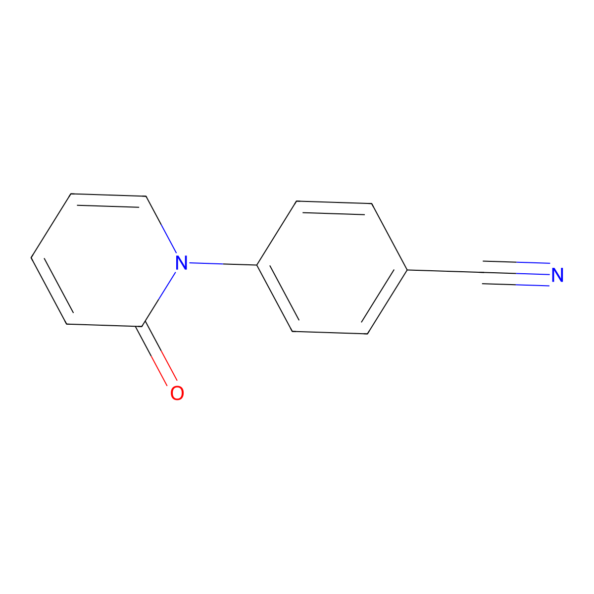 4-(2-Oxo-1(2H)-pyridinyl)benzonitrile molecular structure, CAS 444002-96-4
