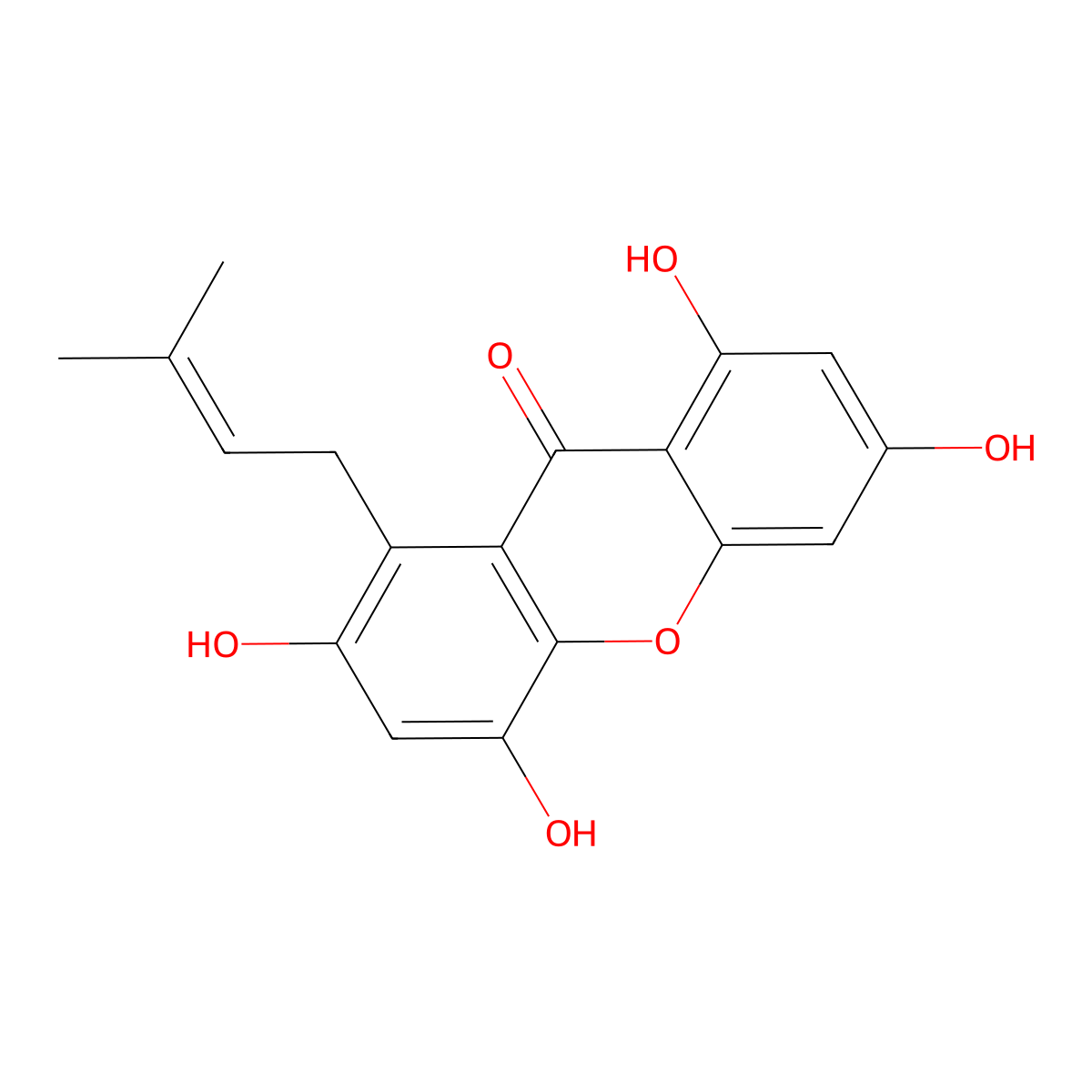1,3,5,7-Tetrahydroxy-8-Isoprenylxanthone molecular structure, CAS 444004-76-6