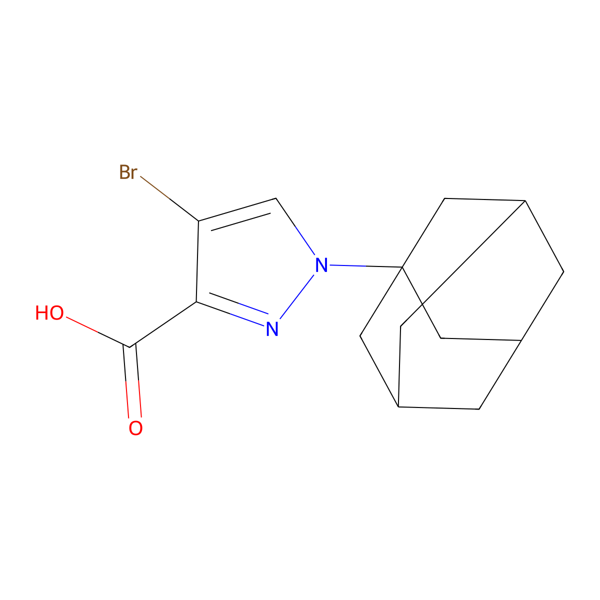 1-(Adamantan-1-yl)-4-bromo-1H-pyrazole-3-carboxylic acid molecular structure, CAS 444010-37-1